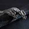 Rétro Animal tête de Dragon Bracelet à breloques hommes en acier inoxydable noir mat chine Dragon bénédiction Bracelet Bracelet bijoux