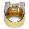 Nowa moda 18K Gold Princess Cut Cubic Hip Hop Bling Pierścienie pełne diamenty mrożone biżuterię Walentynkowe Prezenty dla mężczyzn WH2557