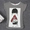 Animal Printed Girls T Shirt Short Sleeve Casual Women White Tee Tops Fashion Summer Cotton Female O-neck T-shirt Clothing