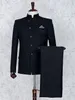 Haute Qualité 2 Pièces Smokings De Mariage Perlé Revers Groom Wear Formal Party Prom Hommes Costume Blazer (Veste + Pantalon)