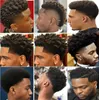 Peruker afro curl mänskligt hår toupee svart färg kort indisk remy hår ersättare herr peruk hårstycke toupee för svarta män gratis