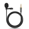 Mini micrófono condensador clip-en solapa lavalier micrófono con cable de microfo / microfon para teléfono para el micrófono portátil 3.5mm Jack USB MIC HOT