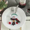 Boże Narodzenie Torba Sztućce Santa Klauzula Snowman Deer Xmas Dekoracje stołowe Dekoracje Hotel Home Party Cutlery Widelec Nóż Torby