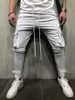 LASPERAL Men Skinny Pants Casual Drawstring Streetwear Hip Hop Bodybuilding Trousers Fashion Pocket Patchwork Joggers Sweatpants