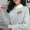 Fashion- Ny modeblomma broschstift sjal spänne pärlstift typ koreanska ord stift tillbehör smycken brosch3018