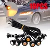 10pcs 18mm Eagle Eye COB LED Car Daytime Running DRL Head Tail Backup Light Ambra lampada impermeabile