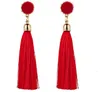 Hot Sale Long Fringe Stud Kvinnor Vintage Tassel Örhängen Rund Velvet Fluff Ear Drop 5 Färger Kvinnor Smycken