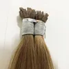 Double tirage blond couleur 613 pointe d'éventail Extensions de cheveux Remy cheveux vague droite 1g par pièce 200g par lot DHL9523406