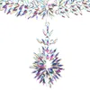 Al por mayor-lujo colorido brillante cristal circón exagerado flor colgante suéter gargantilla collar llamativo para mujer