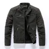 Autumn Winter Men's Leather Jacket Casual Fashion Stand Collar Motorcycle Jacket Men Slim PU Leather Coats