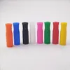 Plastik İçme Pipetleri Paslanmaz Çelik Samanlar İçin Göğüs Silikon Uçları Diş Çarpışma Önleme Kapak Silikon Tüpler 11 Renk