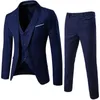 (Jacket+Pant+Vest) Slim Suit Male Spring Autumn Thin Section High-end Business Suit Jacket Pants Suits Wedding Men Blazers