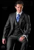 À la mode One Button Groomsmen Peak Lapel Groom Tuxedos Hommes Costumes Mariage / Bal / Dîner Meilleur Blazer Homme (Veste + Pantalon + Cravate + Gilet) A162