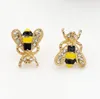 Antieke kristallen insect bee stud vergulde schattige gekleurde glazuur strass oorbellen studs voor vrouwen meisjes partij oor sieraden Koreaanse stijl