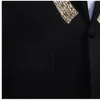 sequins blazer men suits designs jacket mens stage embroidery singers clothes dance star style punk rock masculino homme black246F