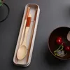 Healthy Japanese Style Wooden or Bamboo Chopsticks Spoon Dinnerware Cutlery Set Outdoor Travel Flatware With Box