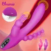 3 in 1 G-Spot coniglio anale vibratore dildo giocattoli adulti del sesso con 10 modalità di vibrazione per le donne ricaricabile clitoride vaginale stimolato T200517