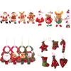 Ciondolo decorativo per albero di Natale, Babbo Natale, pupazzo di neve, bambola di alce, ornamenti pendenti. Decorazione da appendere alla finestra dell'albero di Natale
