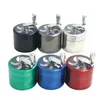 Tobacco Grinder 40mm 4 Layers Zicn Alloy Hand Crank Tobacco Grinders Metal Hand Muller Pepper Grinders Smoking Accessories CCA12095 100pcs