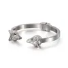 Regali di Natale Gioielli moderni Acciaio inossidabile 316L Argento / oro Biker Wolf Head End Open Cuff Bracciale rigido per regali da uomo