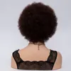 Curto encaracolado afro perucas para mulheres marrom escuro completo peruca de cabelo sintético acastanhado vermelho américa africano peruca natural cosplay5623455