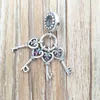 Andy Jewel 925 Sterling Silver Sherts Keys of Love Dangle Charm Red CZ CRISTAIS MULLORES CRISTAS CHENTS CHAVA