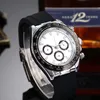Designer de luxo relógios masculinos marca superior relógio cronógrafo pulseira de borracha cronômetro 42mm dial relógios de pulso todos os sub-mostradores trabalhando f257u