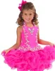 Sweet Pink High Neck Girls Pageant Dresses With Pärledkristaller Tiered Children Birthday Wedding Party Gowns Teenage Princess Todd172J