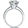 Qyi 925 스털링 실버 반지 여성 약혼 반지 라운드 시뮬레이션 다이아몬드 결혼 선물 메인 스톤 크기 1 / 1.5 / 2 / 4 Ct Y19061003