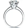 QYI 925 Sterling Silberringe Frauen Engagement Silberringe runden simulierte Diamanthochzeitsgeschenk Haupt Steingröße 11524 CT Y1904982635