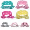 Girls Dot Bowknot Print Floral Headbands Newborn Infant Children Rabbit Ears Elastic Hair Bands Baby Headwear Wholesale Mix