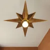 Full Copper Star Tak Light Fixture American Style Octagonal Dome Light Simple Balcony Porch Aisle Trappor Kök Taklamp286Z