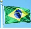 Brasiliens flagga 3x5 fot anpassad Brasiliens flagga Nationellt land Brasiliens flaggor inomhus utomhusbruk Flygande Hängande valfri stil Drop Shipping