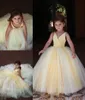 girls yellow pageant dress