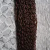 Micro Loop Ring Hårförlängningar 1g / s 100g 100pieces Afro Kinky Curly Highlighted Remy Hair Pre Bonded Micro Loop Hair