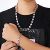 Designer Gold silver Chain mens Necklace chains Hip Hop hiphop Stainless Steel Coffee Bean chain Men necklaces Bracelet bracelets