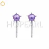 Curved Bar 큐빅 지르코니아 925 스털링 실버 진주 여성을위한 Semi Mount Earring Accesory 5 Pairs