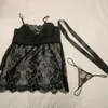 Sexig babydoll underkläder erotiska kvinnor svart spetsar plus storlek kostym sömnkläder klänning transparent hollowout kemis underkläder c19010807943719