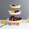 Ceramic Candy Dish Living Room Home Threelayer Fruit Plate Snack Plate Creative Modern Dried Fruit Basket9815666