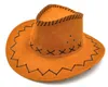 Chapeau de cowboy Nouveau look en daim Far West Déguisements Hommes Ladys Cowgirl Unisexe Adulte Femmes Hommes Enfants Visière Chevalier Large Bord Chapeaux