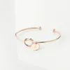 26 Letter Rose Gold Silver Gold Color Knot Heart Bracelet Bangle Girl Fashion Jewelry Zinc Alloy Round Pendant Chain & Link Bracelets