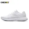 ONEMIX blanca zapatillas de deporte de los zapatos corrientes para los hombres al aire libre suave Maratón las zapatillas de deporte zapatos que caminan Viajes Trekking Correr Calzado