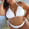 New solto Womens sólido impulso Color Up acolchoado Plus Size Bikini Set Swimsuit Maiô Swimwear Do Tamanho Grande