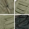 Men Cotton Multi Pocket Collect Summer New Macho Casual Fin Sleeseless Jacket com muitos bolsos fotógrafos masculinos com cintura