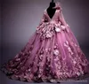매화 3D 꽃 아플리케 볼 가운 소녀 미인 대회 드레스 얇은 긴 소매 아플리케 층 길이 키즈 유아 선발 대회 가운 BC1952
