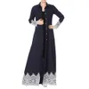 2019 muslimische frauen spitze getrimmt front abaya muslim muslim maxi kaftan kimono dubai ramadan islamische kleidung caftan marocain abaya türkei1