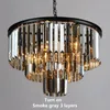 Modern Luxury Crystal Chandelier Elegant K9 crystal Smoky Gray Crystal Suspension Lamparas for Cafe Restaurant el3018