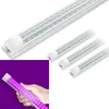 UV LED Blacklight Integrate T8 D Şekilli LED Tüp UVA 395-400nm 365nm 8ft 6ft 5ft 4ft Tüp Işıkları Blub Lamba Ultraviyole Dezenfeksiyon Germ