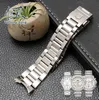 Cinturini da uomo 22mm Pure Solid Notch Braccialetti con cinturino in acciaio inossidabile spazzolato per TAG HEUER CARRERA252t182y