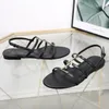 2019 New arrival designer Flat sandals metal strip Black Patent Leather Women Tribute Real Leather Letter Sandals metal buckle women shoes